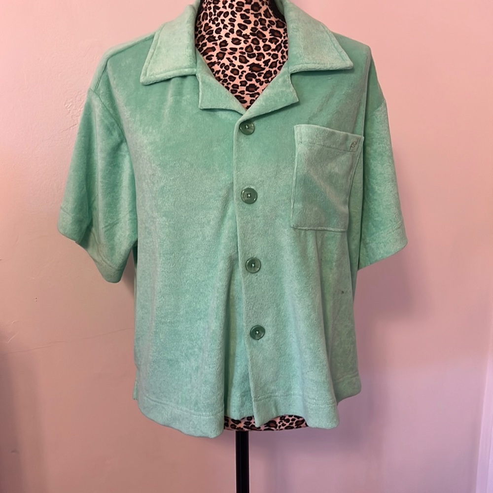 NWT FABLETICS  terry cloth comfy shirt